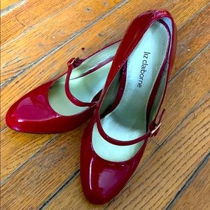Red Liz Claiborne Leather Upper shoes